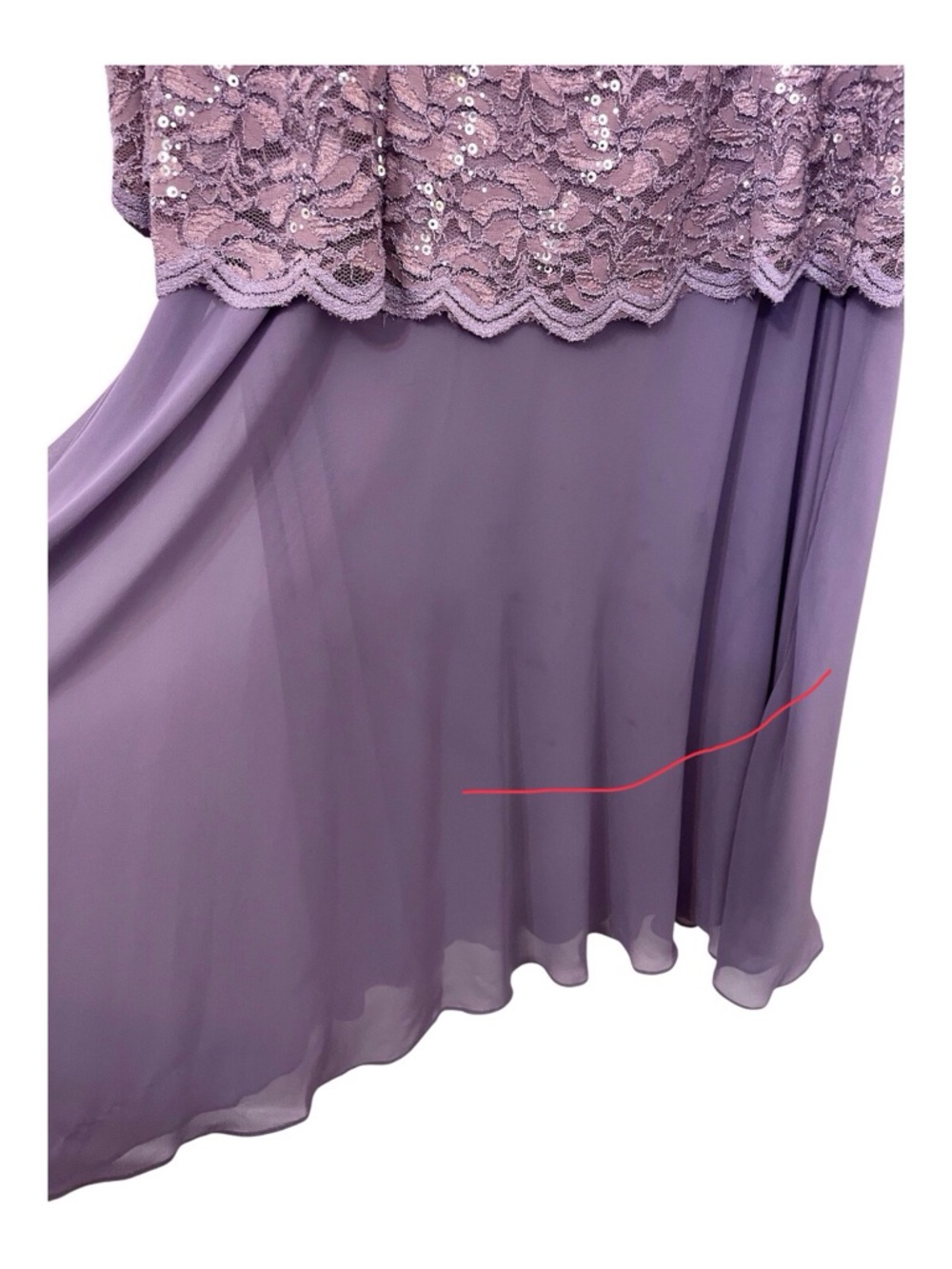 Alex Evenings Women's Purple Dress, 20W. - Picture 9 of 9